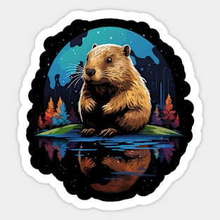 Beaver Earth Day Sticker